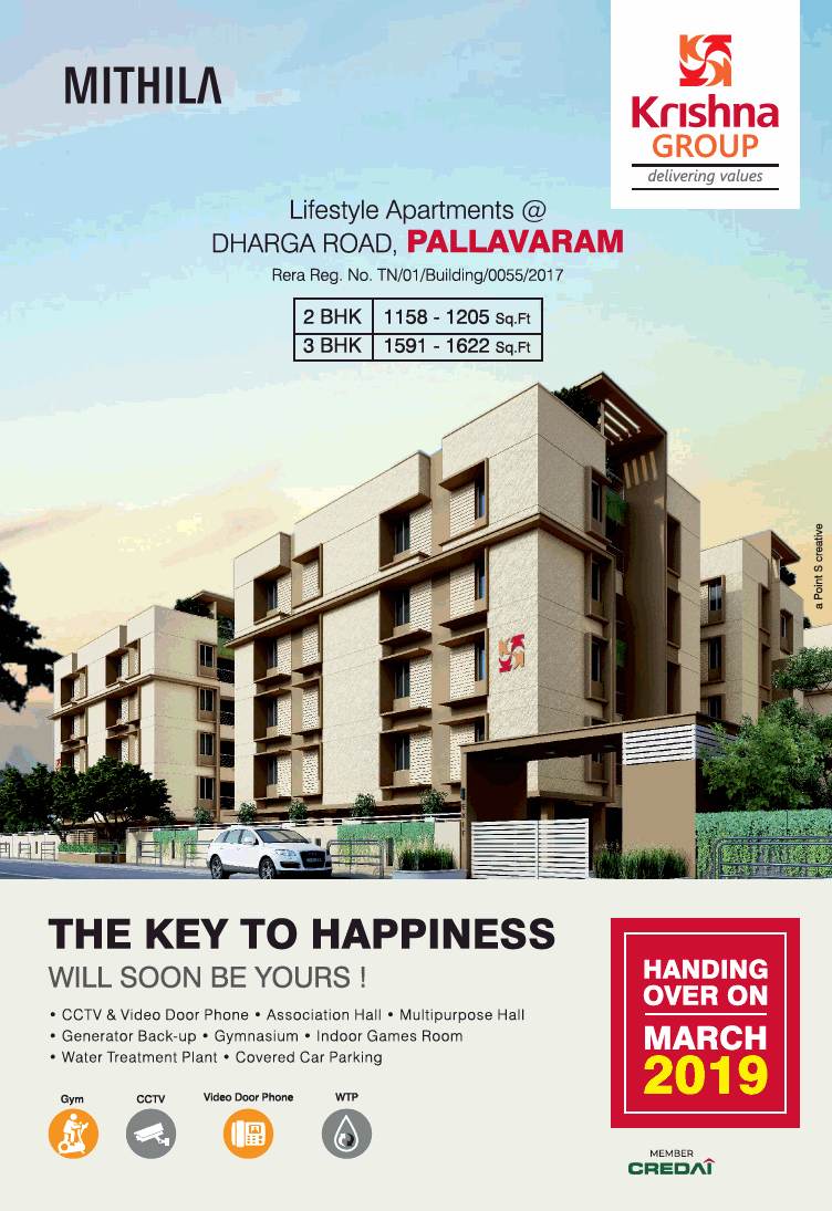 Book 2 & 3 BHK lifestyle homes at Krishna Mithila in Chennai Update